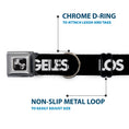 Load image into Gallery viewer, Dog Bone Seatbelt Buckle Collar - LOS F*CKIN' ANGELES Mustache Black/White/Pink
