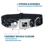 Dog Bone Seatbelt Buckle Collar - Leopard Grays