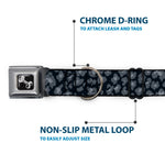 Dog Bone Seatbelt Buckle Collar - Leopard Grays