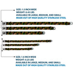 Dog Bone Seatbelt Buckle Collar - Leaf Camo Browns/Greens/Black