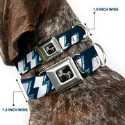 Dog Bone Seatbelt Buckle Collar - Lightning Bolts Sketch Navy/White