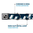 Load image into Gallery viewer, Dog Bone Seatbelt Buckle Collar - Lightning Bolts Sketch Navy/White
