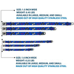 Dog Bone Seatbelt Buckle Collar - Lucky CLOSE-UP Blue