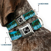 Dog Bone Seatbelt Buckle Collar - Landscape Beach Palm Trees