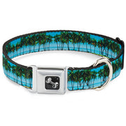 Dog Bone Seatbelt Buckle Collar - Landscape Beach Palm Trees