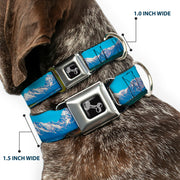 Dog Bone Seatbelt Buckle Collar - Landscape Snowy Mountains