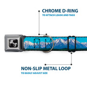 Dog Bone Seatbelt Buckle Collar - Landscape Snowy Mountains