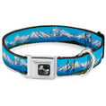Load image into Gallery viewer, Dog Bone Seatbelt Buckle Collar - Landscape Snowy Mountains
