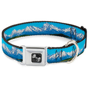 Dog Bone Seatbelt Buckle Collar - Landscape Snowy Mountains