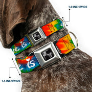 Dog Bone Seatbelt Buckle Collar - LOVE IS LOVE BD Tie Dye/White