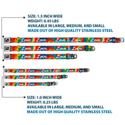Dog Bone Seatbelt Buckle Collar - LOVE IS LOVE BD Tie Dye/White