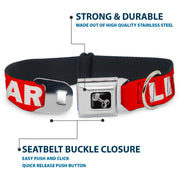 Dog Bone Seatbelt Buckle Collar - LIFEGUARD/Logo Red/White