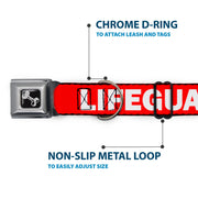 Dog Bone Seatbelt Buckle Collar - LIFEGUARD/Logo Red/White