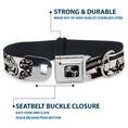 Load image into Gallery viewer, Dog Bone Seatbelt Buckle Collar - Madness White/Black
