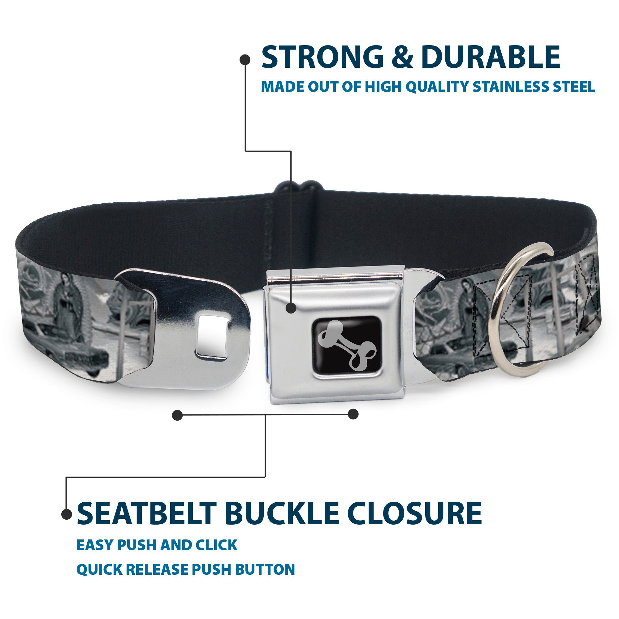 Dog Bone Seatbelt Buckle Collar - Mi Vida Loca