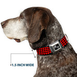 Dog Bone Seatbelt Buckle Collar - Mini Hearts Black/Red