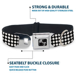 Dog Bone Seatbelt Buckle Collar - Mini Polka Dots Black/White