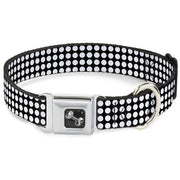 Dog Bone Seatbelt Buckle Collar - Mini Polka Dots Black/White