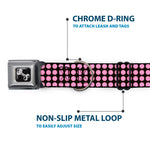 Dog Bone Seatbelt Buckle Collar - Mini Polka Dots Black/Pink