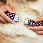 Dog Bone Seatbelt Buckle Collar - Mini Polka Dots Black/Pink