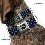 Dog Bone Seatbelt Buckle Collar - Mini Polka Dots Black/Blue/Gray