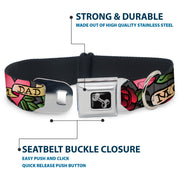 Dog Bone Seatbelt Buckle Collar - Mom & Dad Gray