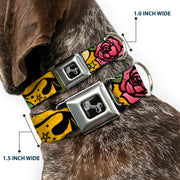 Dog Bone Seatbelt Buckle Collar - Mom & Dad Yellow