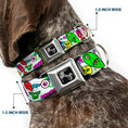 Load image into Gallery viewer, Dog Bone Seatbelt Buckle Collar - Monsters White
