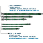 Dog Bone Seatbelt Buckle Collar - Mini Houndstooth Green/Black/Gray
