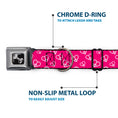 Load image into Gallery viewer, Dog Bone Seatbelt Buckle Collar - Mini Peace Hearts Fuchsia/White
