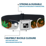 Buckle-Down Seatbelt Buckle Dog Collar - Marijuana Leaf Skyline