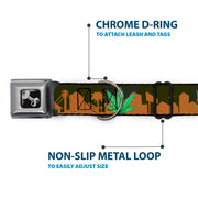 Buckle-Down Seatbelt Buckle Dog Collar - Marijuana Leaf Skyline