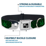 Buckle-Down Seatbelt Buckle Dog Collar - Marijuana Garden Black/Green