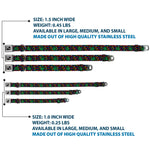 Buckle-Down Seatbelt Buckle Dog Collar - Marijuana Garden Black/Multi Color