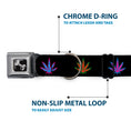 Load image into Gallery viewer, Buckle-Down Seatbelt Buckle Dog Collar - Marijuana Leaf Repeat Black/Multi Color
