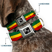 Buckle-Down Seatbelt Buckle Dog Collar - Marijuana Leaf Repeat Rasta