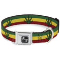 Load image into Gallery viewer, Buckle-Down Seatbelt Buckle Dog Collar - Marijuana Leaf Repeat Rasta
