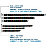 Buckle-Down Seatbelt Buckle Dog Collar - Marijuana Peace Repeat Black/Multi Color