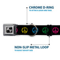 Load image into Gallery viewer, Buckle-Down Seatbelt Buckle Dog Collar - Marijuana Peace Repeat Black/Multi Color
