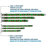 Buckle-Down Seatbelt Buckle Dog Collar - Marijuana Haze Rasta/White