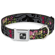 Dog Bone Seatbelt Buckle Collar - Mom & Mom Gray