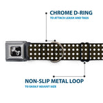 Dog Bone Seatbelt Buckle Collar - Micro Polka Dots Black/White