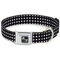 Load image into Gallery viewer, Dog Bone Seatbelt Buckle Collar - Micro Polka Dots Black/White
