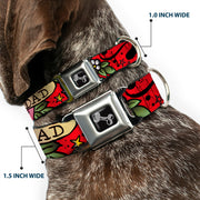 Dog Bone Seatbelt Buckle Collar - Mom & Dad Red