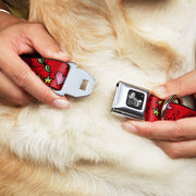 Dog Bone Seatbelt Buckle Collar - Mom & Dad Red