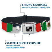 Dog Bone Seatbelt Buckle Collar - Mexico Flags
