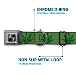 Buckle-Down Seatbelt Buckle Dog Collar - Marijuana Garden Tan/Green
