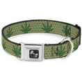 Load image into Gallery viewer, Buckle-Down Seatbelt Buckle Dog Collar - Marijuana Garden Tan/Green
