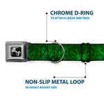 Buckle-Down Seatbelt Buckle Dog Collar - Marijuana Leaves Stacked