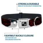 Dog Bone Seatbelt Buckle Collar - Marble Black/Red